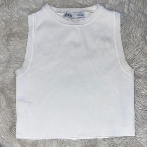 Zara white crop top